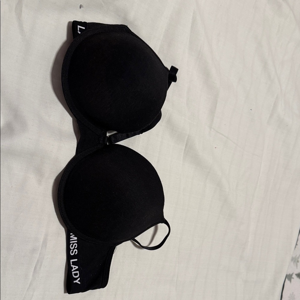 Black Bra with Logo Band